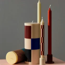 Hay Set de 4 Bougies Pattern - Vert/Bleu/Marron > Biologique|Bougies, Bougeoirs Et Allumettes