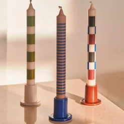 Hay Set de 4 Bougies Pattern - Vert/Bleu/Marron > Biologique|Bougies, Bougeoirs Et Allumettes