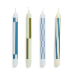 Hay Set de 4 Bougies Pattern - Vert u0026 Bleu > Biologique|Bougies, Bougeoirs Et Allumettes