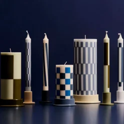 Hay Set de 4 Bougies Pattern - Vert u0026 Bleu > Biologique|Bougies, Bougeoirs Et Allumettes