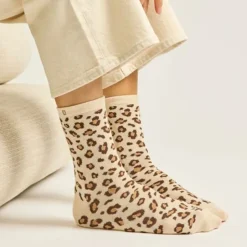 Sélectionné par Fleux Set de 3 chaussettes fantaisie - Paillettes Léopard Beige > Femme Chaussettes|Chaussettes