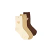 Sélectionné par Fleux Set de 3 chaussettes fantaisie - Coeur Marron Doré Ecru > Femme Chaussettes|Chaussettes