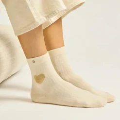 Sélectionné par Fleux Set de 3 chaussettes fantaisie - Coeur Marron Doré Ecru > Femme Chaussettes|Chaussettes