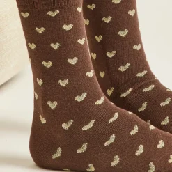 Sélectionné par Fleux Set de 3 chaussettes fantaisie - Petit Coeur Doré Marron > Femme Chaussettes|Chaussettes
