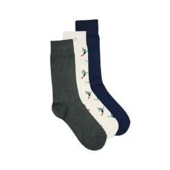 Sélectionné par Fleux Set de 3 chaussettes Skieur - Marine Vert - 43/45 > Femme Chaussettes|Chaussettes