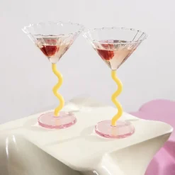 &klevering Set de 2 Coupes Curve - Caramel > Carafes & Verres