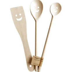 Sélectionné par Fleux Set de 3 Couverts Happy Spoon - Cuillères et Spatule Bois > Ustensiles De Cuisine