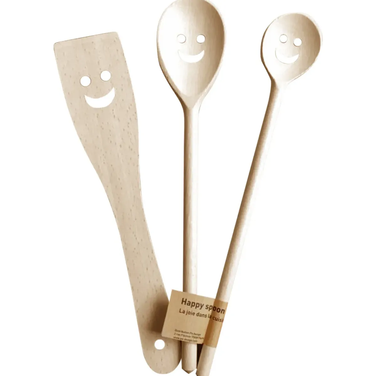 Sélectionné par Fleux Set de 3 Couverts Happy Spoon - Cuillères et Spatule Bois > Ustensiles De Cuisine
