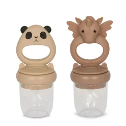 Konges Slojd Set de 2 Grignoteuses Licorne et Panda - Shell/Blush > Enfant Vaisselle Enfants|Vaisselle Enfant