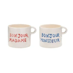 Anna + Nina Set de 2 Mugs Bonjour Madame u0026 Bonjour Monsieur > Fabriqué En Europe|Tasses & Mugs