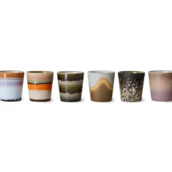 HK Living Set de 6 Mugs 70's Elements en céramique > Tasses & Mugs