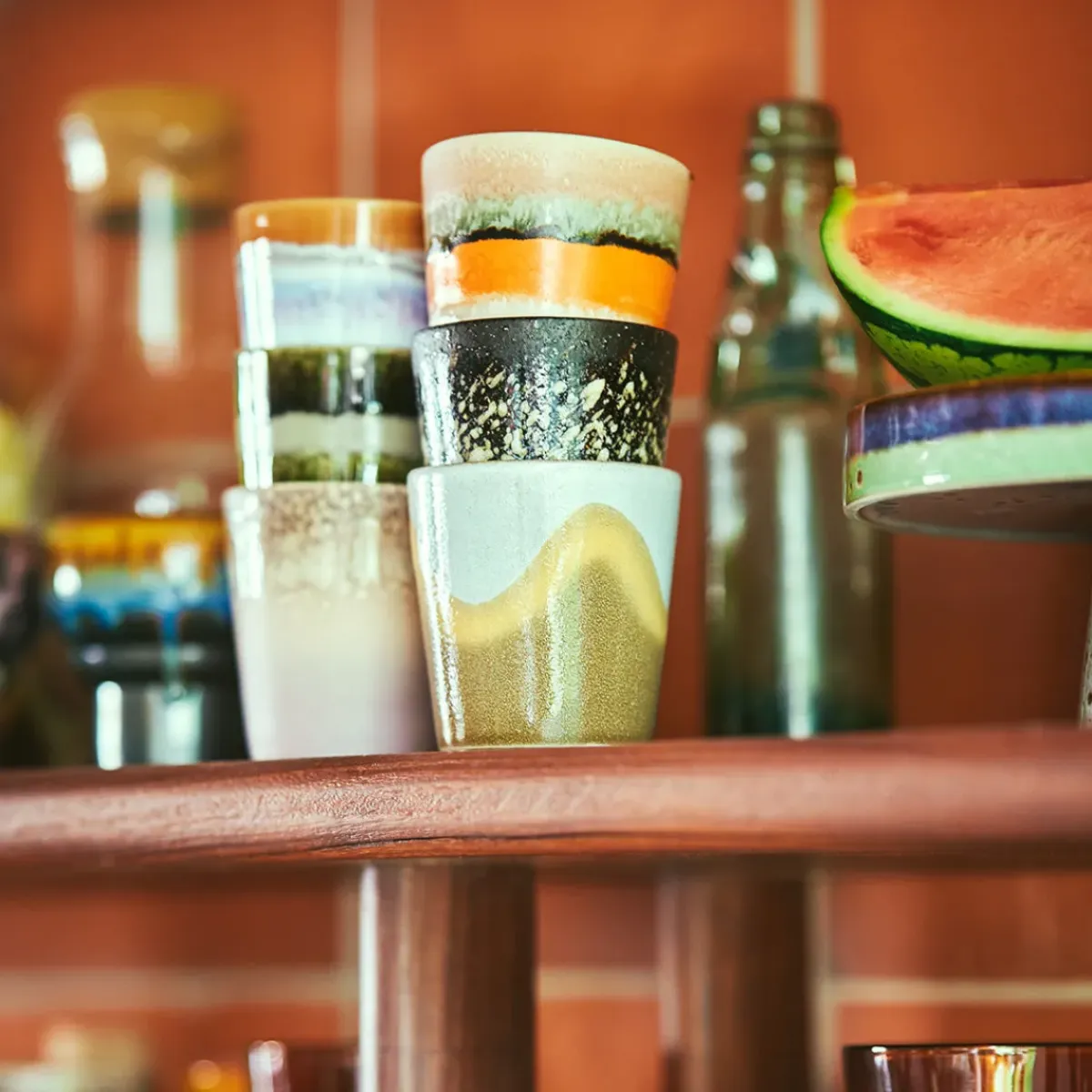HK Living Set de 6 Mugs 70's Elements en céramique > Tasses & Mugs
