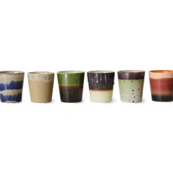 HK Living Set de 6 Mugs 70's Grounding en céramique > Tasses & Mugs
