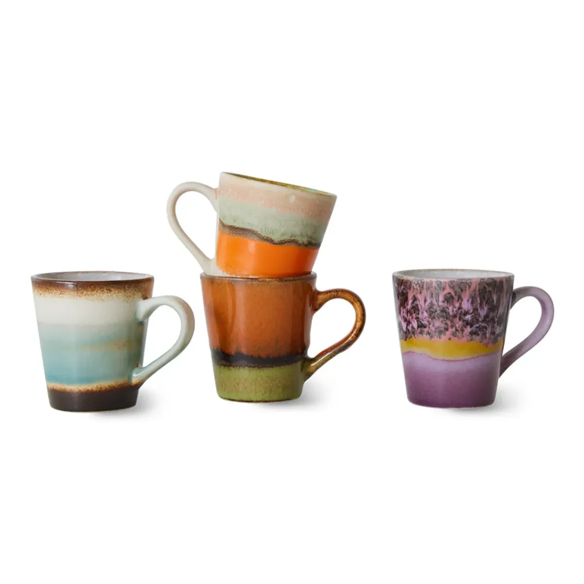 HK Living Set de 4 Mugs 70's Retro > Tasses & Mugs