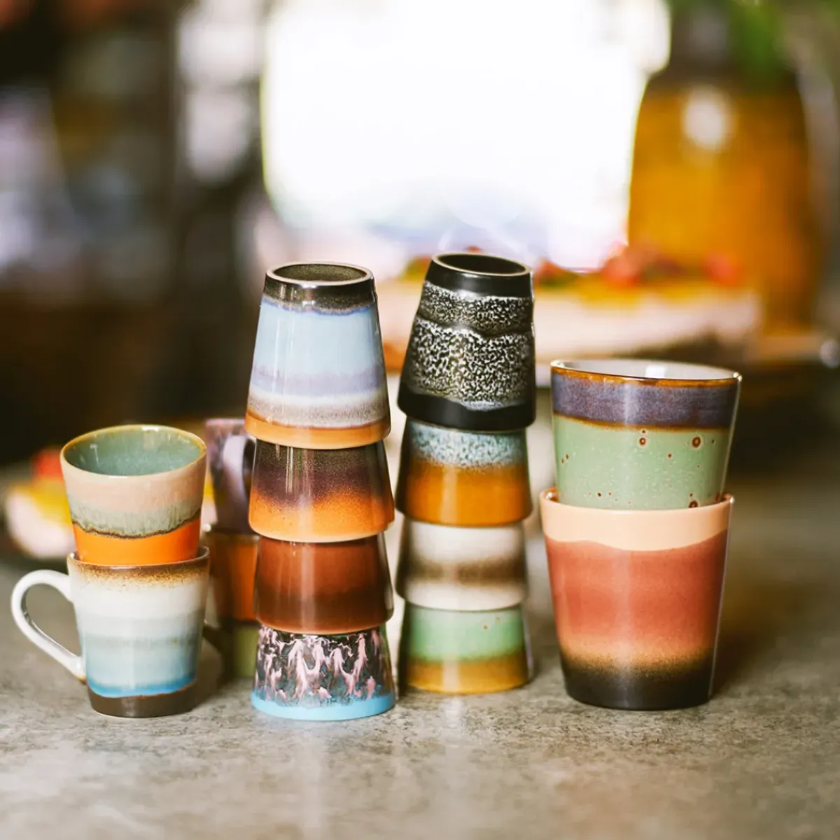 HK Living Set de 4 Mugs 70's Retro > Tasses & Mugs