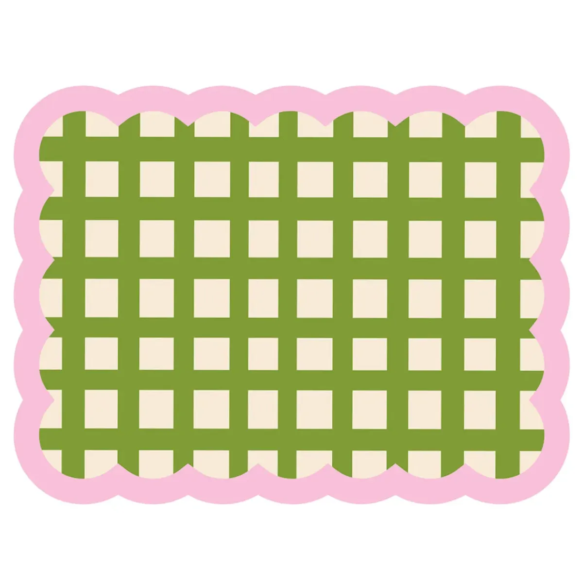 Fleux Set de table Biscotti à Carreaux - 38 cm x 48 cm - Kaki u0026 Rose > Sets De Table & Dessous De Verre