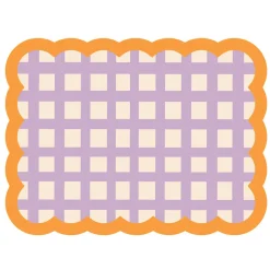 Fleux Set de table Biscotti à Carreaux - 38 cm x 48 cm - Lilas u0026 Orange > Sets De Table & Dessous De Verre