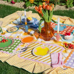 Fleux Set de table Biscotti à Carreaux - 38 cm x 48 cm - Lilas u0026 Orange > Sets De Table & Dessous De Verre