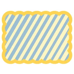 Fleux Set de table Biscotti à Rayures - 38 cm x 48 cm - Bleu u0026 Jaune > Sets De Table & Dessous De Verre