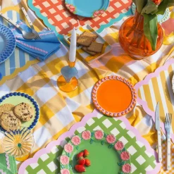 Fleux Set de table Biscotti à Rayures - 38 cm x 48 cm - Bleu u0026 Jaune > Sets De Table & Dessous De Verre