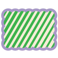 Fleux Set de table Biscotti à Rayures - 38 cm x 48 cm - Vert u0026 Violet > Sets De Table & Dessous De Verre