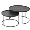 Ethnicraft Set de 2 Tables basses pour plateaux ronds - Ø 62 cm u0026 Ø 49 cm > Tables Basses & D'appoint