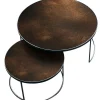 Ethnicraft Set de 2 tables tables gigognes Nesting - Antique Bronze - Ø 92 cm > Tables Basses & D'appoint