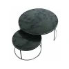 Ethnicraft Set de 2 tables tables gigognes Nesting - Charcoal - Ø 92 cm > Tables Basses & D'appoint