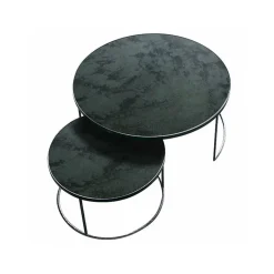 Ethnicraft Set de 2 tables tables gigognes Nesting - Charcoal - Ø 92 cm > Tables Basses & D'appoint