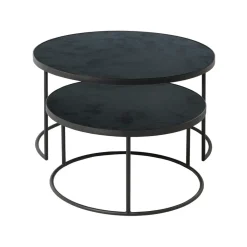 Ethnicraft Set de 2 tables tables gigognes Nesting - Charcoal - Ø 92 cm > Tables Basses & D'appoint