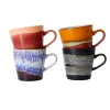 HK Living Set de 4 Tasses Americano 70's Friction en céramique > Tasses & Mugs