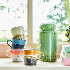 HK Living Set de 4 Tasses Americano 70's Pegasus en céramique > Tasses & Mugs