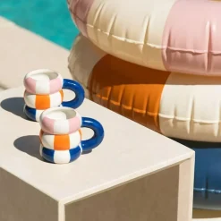 Sélectionné par Fleux Set de 2 tasses Bouée - Bleu > Bougies, Bougeoirs Et Allumettes