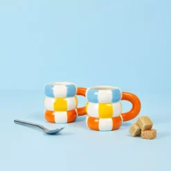 Sélectionné par Fleux Set de 2 tasses Bouée - Orange > Bougies, Bougeoirs Et Allumettes