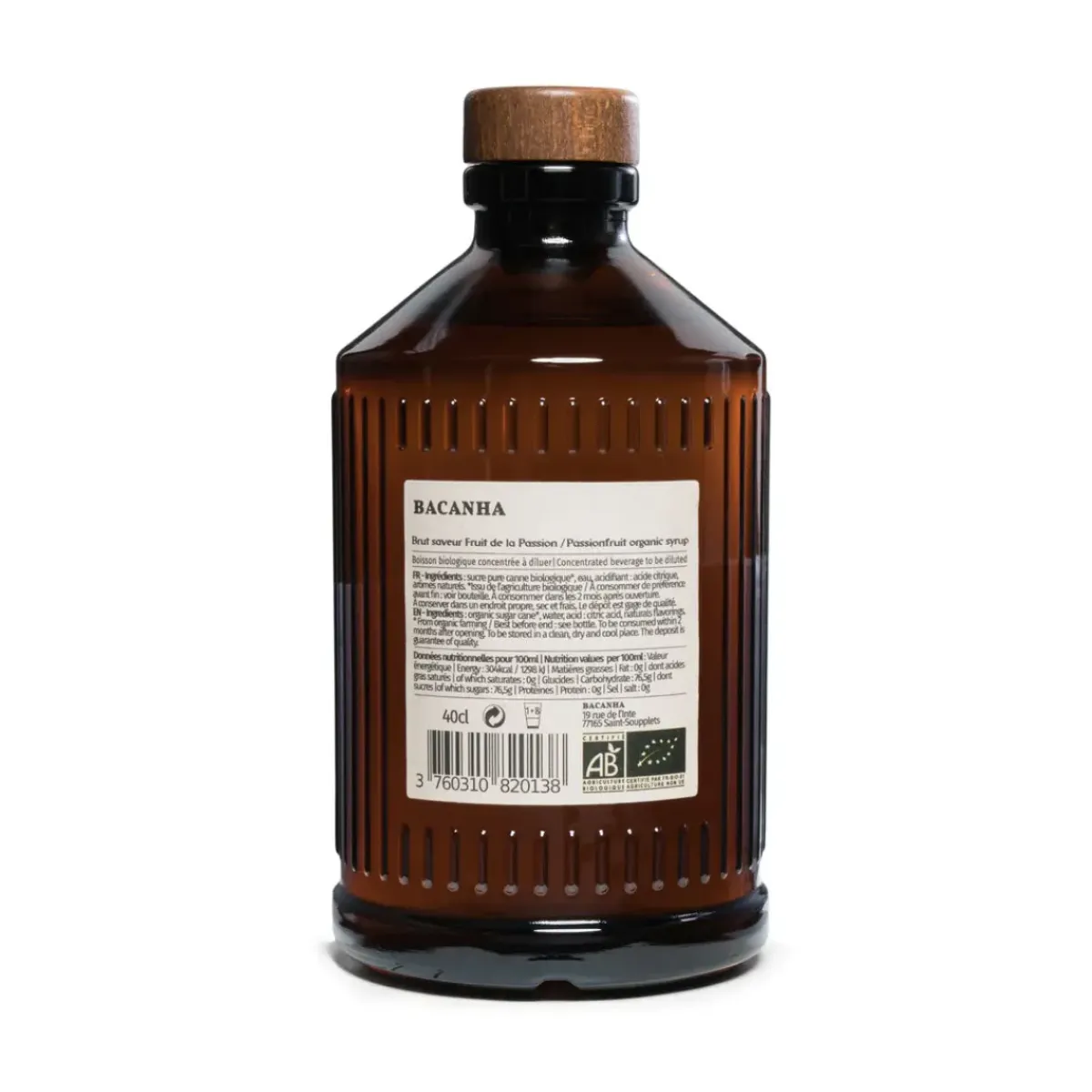 Bacanha Sirop Brut de Fruit de la passion Bio - 400 ml > Épicerie