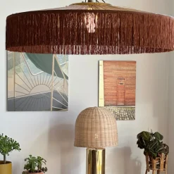 Honoré Suspension Parasol Franges - Ø 100 cm - Marron > Suspensions