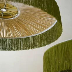 Honoré Suspension Parasol Franges - Ø 70 cm - Vert > Suspensions