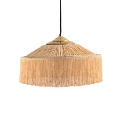 Honoré Suspension Parasol Franges - Ø 30 cm - Naturel > Suspensions