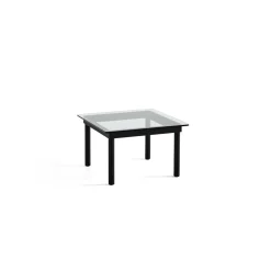 Hay Table basse Kofi Chêne Massif Noir u0026 Verre Clair - l 60 x L 60 x h 36 cm > Tables Basses & D'appoint