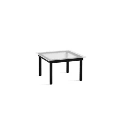 Hay Table basse Kofi Chêne Massif Noir u0026 Verre Roseau Clair - l 60 x L 60 x h 36 cm > Tables Basses & D'appoint