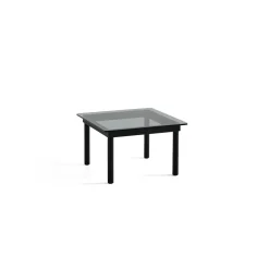 Hay Table basse Kofi Chêne Massif Noir u0026 Verre Teinté Gris - l 60 x L 60 x h 36 cm > Tables Basses & D'appoint