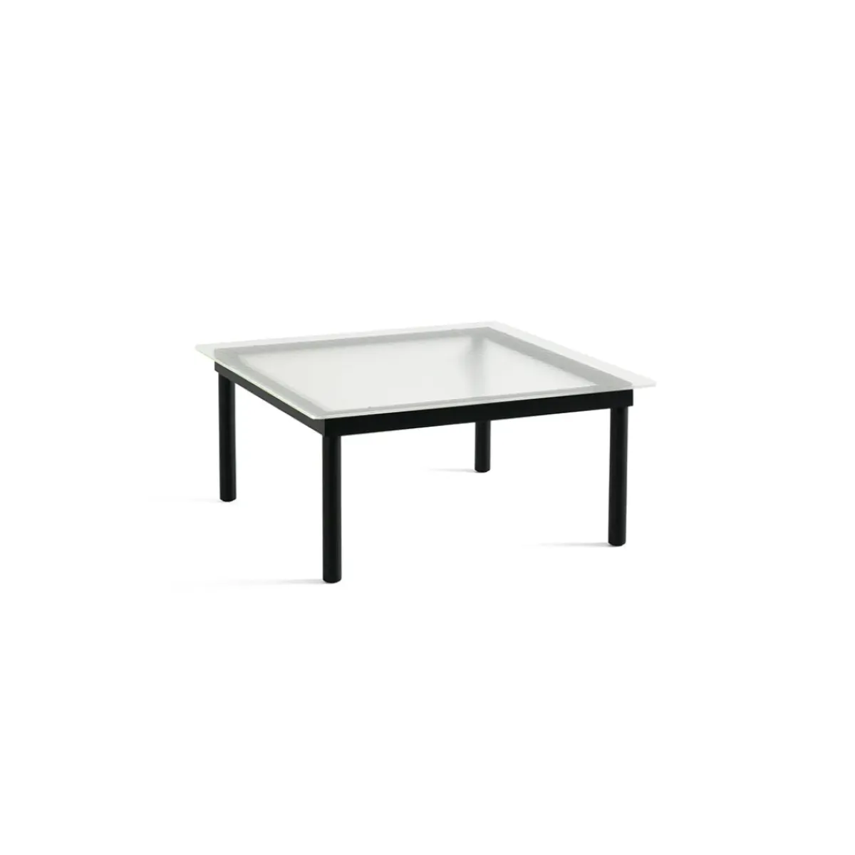 Hay Table basse Kofi Chêne Massif Noir u0026 Verre Roseau Clair - l 80 x L 80 x h 36 cm > Tables Basses & D'appoint