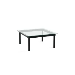 Hay Table basse Kofi Chêne Massif Noir u0026 Verre Clair - l 80 x L 80 x h 36 cm > Tables Basses & D'appoint