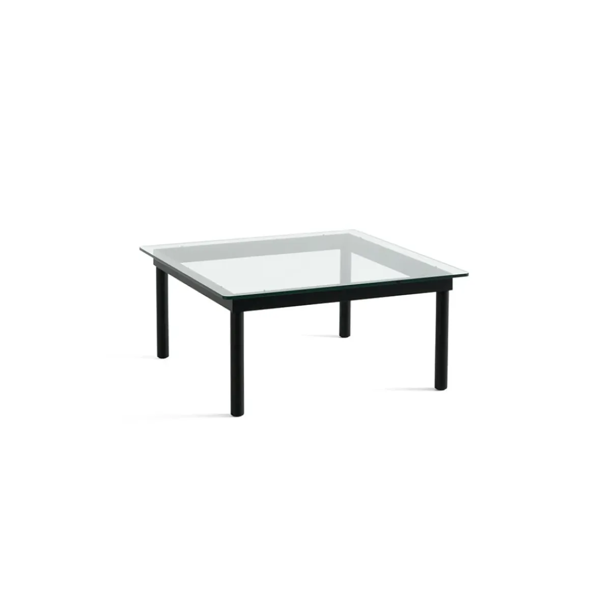 Hay Table basse Kofi Chêne Massif Noir u0026 Verre Clair - l 80 x L 80 x h 36 cm > Tables Basses & D'appoint