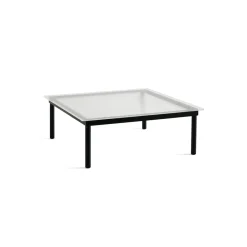 Hay Table basse Kofi Chêne Massif Noir u0026 Verre Roseau Clair - l 100 x L 100 x h 36 cm > Tables Basses & D'appoint