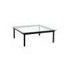 Hay Table basse Kofi Chêne Massif Noir u0026 Verre Clair - l 100 x L 100 x h 36 cm > Tables Basses & D'appoint