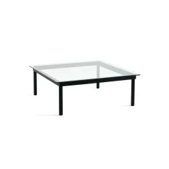 Hay Table basse Kofi Chêne Massif Noir u0026 Verre Clair - l 100 x L 100 x h 36 cm > Tables Basses & D'appoint
