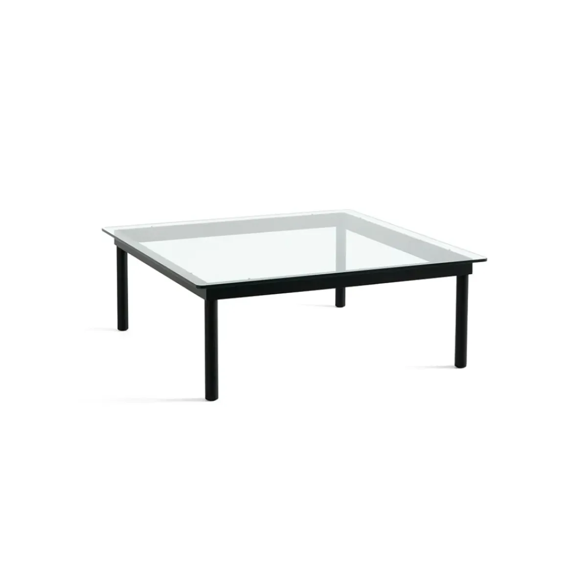 Hay Table basse Kofi Chêne Massif Noir u0026 Verre Clair - l 100 x L 100 x h 36 cm > Tables Basses & D'appoint