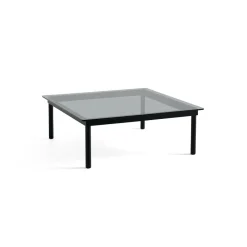 Hay Table basse Kofi Chêne Massif Noir u0026 Verre Teinté Gris - l 100 x L 100 x h 36 cm > Tables Basses & D'appoint