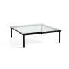Hay Table basse Kofi Chêne Massif Noir u0026 Verre Clair - l 120 x L 120 x h 36 cm > Tables Basses & D'appoint